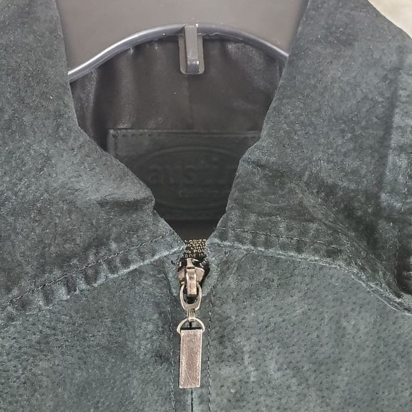 VTG Austin Clothing Womens Small Biker Jacket Black Leather Zip Moto Retro - Picture 9 of 11